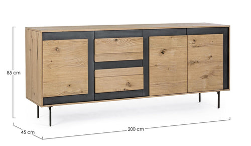 Bizzotto Credenza con 3 cassetti e 3 ante Stanwood Naturale
