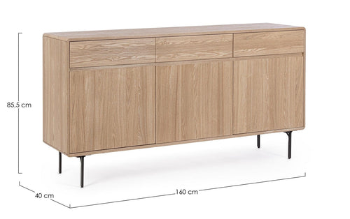 Bizzotto Credenza con 3 cassetti e 3 ante Widald Naturale