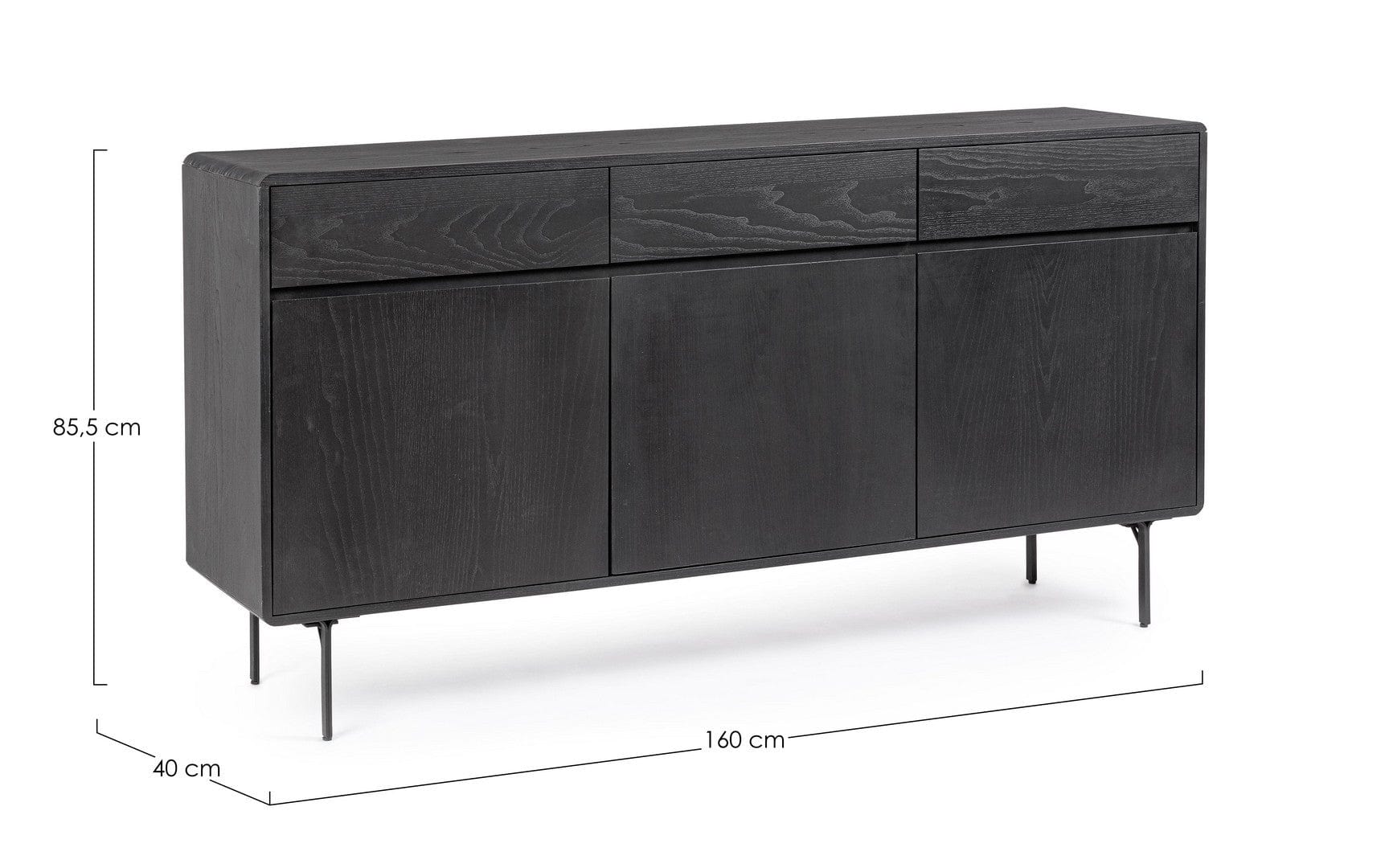 Bizzotto Credenza con 3 cassetti e 3 ante Widald Nero