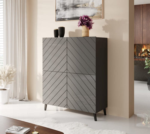 Halmar Credenza con 4 ante Abeto Grafite