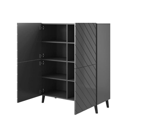 Halmar Credenza con 4 ante Abeto Grafite