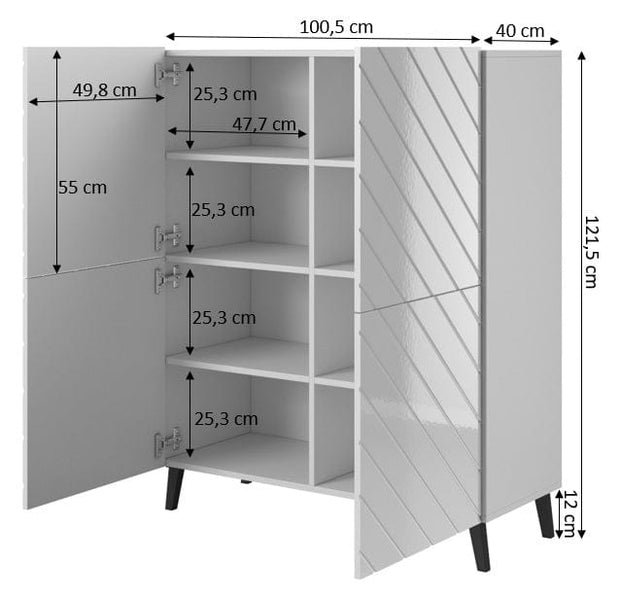 Halmar Credenza con 4 ante Abeto Nero