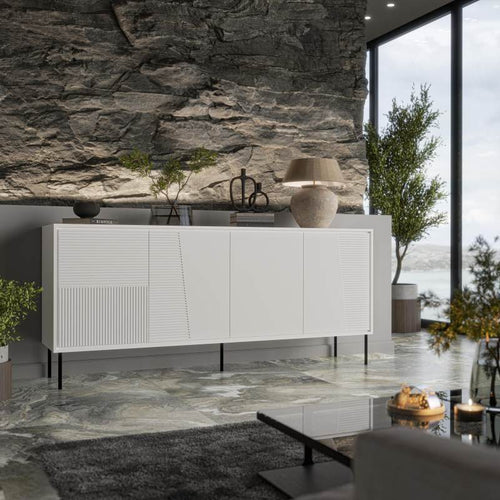 Halmar Credenza con 4 ante Abi Bianco