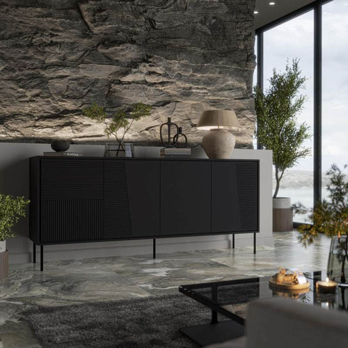 Halmar Credenza con 4 ante Abi Nero
