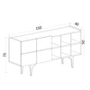 Asir Credenza con 4 ante Alpha Bianco