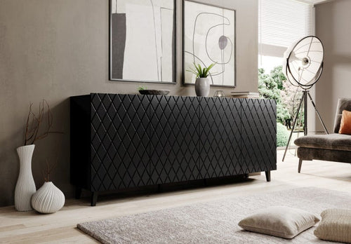 Halmar Credenza con 4 ante Asti Nero