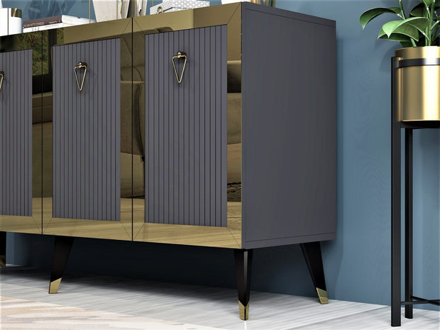 Asir Credenza con 4 ante Bare Antracite