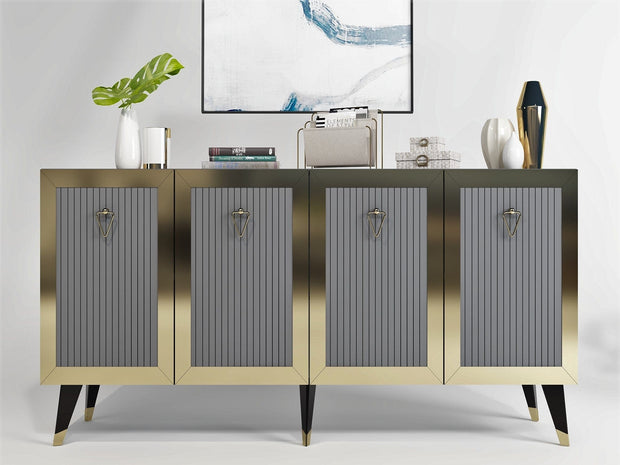 Asir Credenza con 4 ante Bare Antracite
