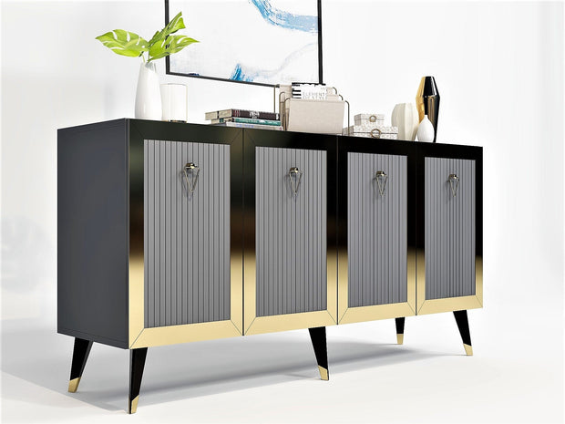 Asir Credenza con 4 ante Bare Antracite