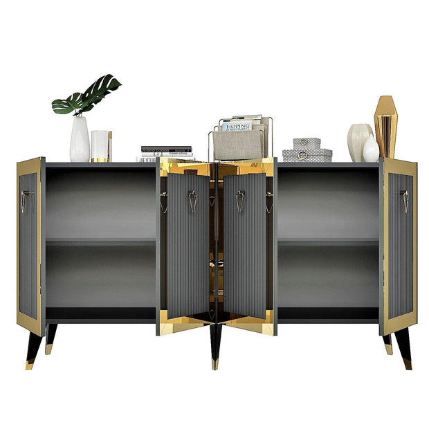 Asir Credenza con 4 ante Bare Antracite