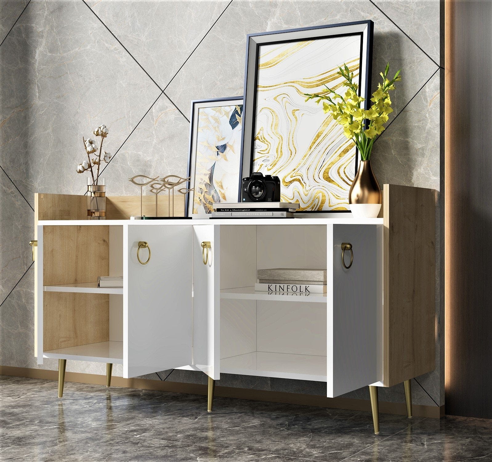 Asir Credenza con 4 ante Daring Quercia