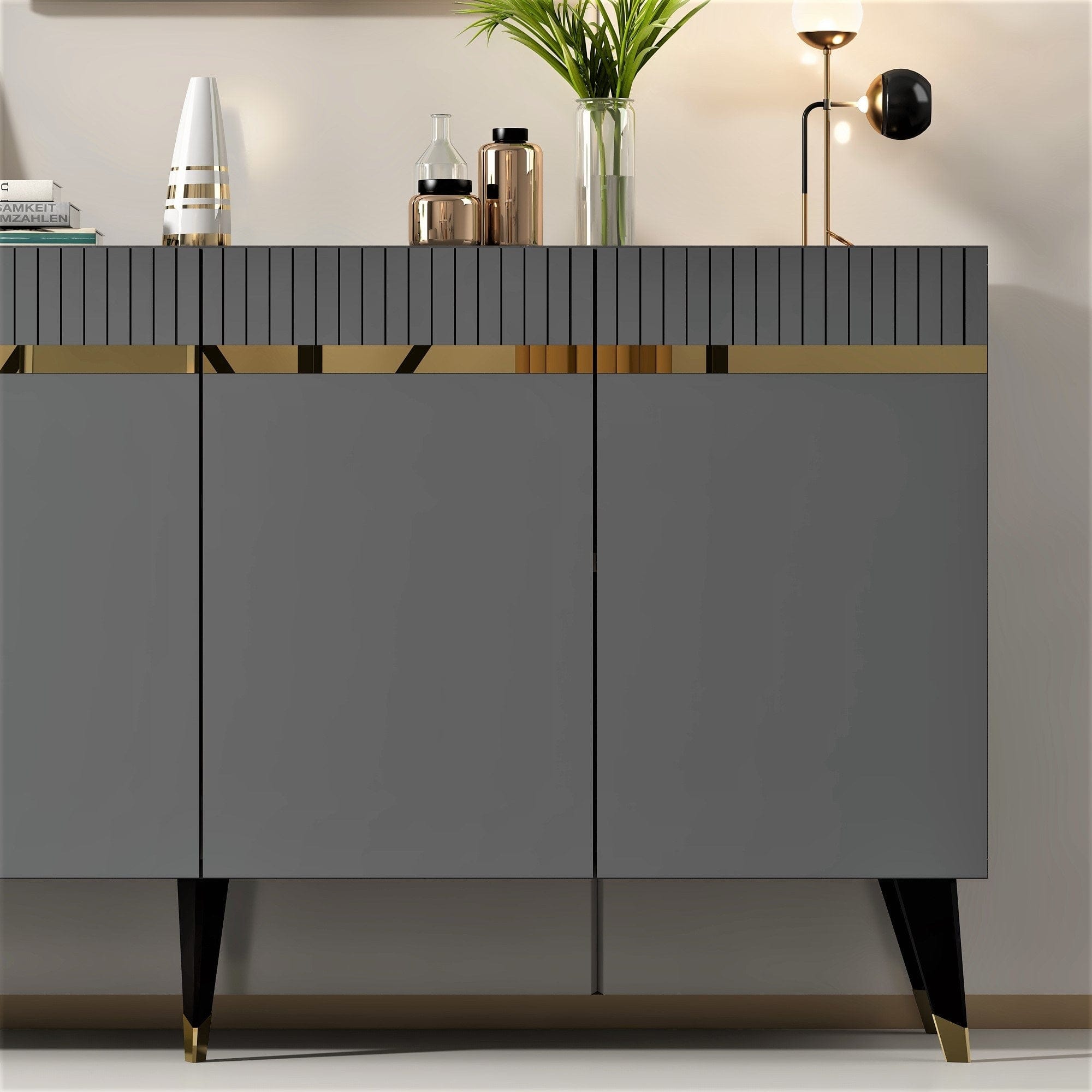 Asir Credenza con 4 ante Defne Antracite