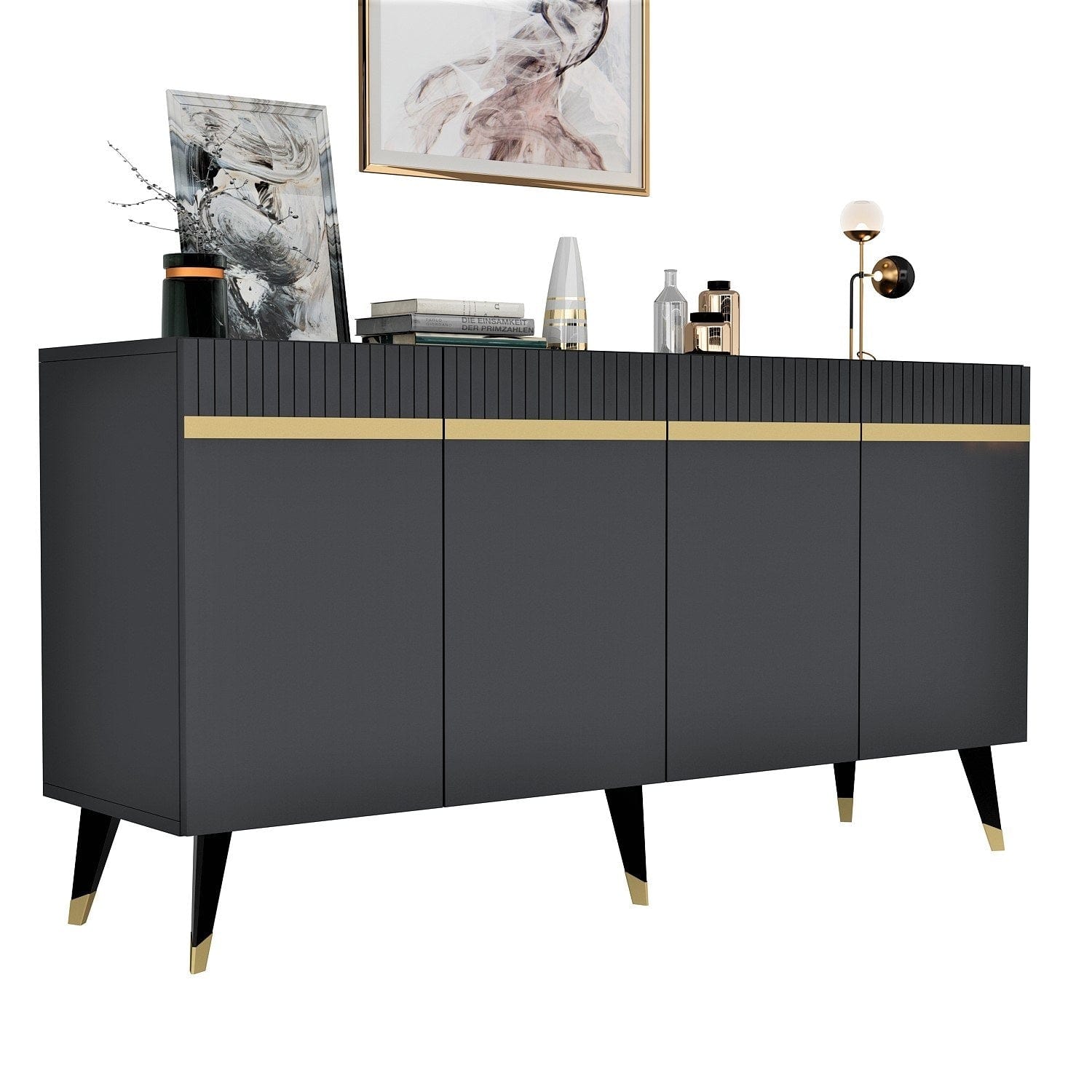 Asir Credenza con 4 ante Defne Antracite