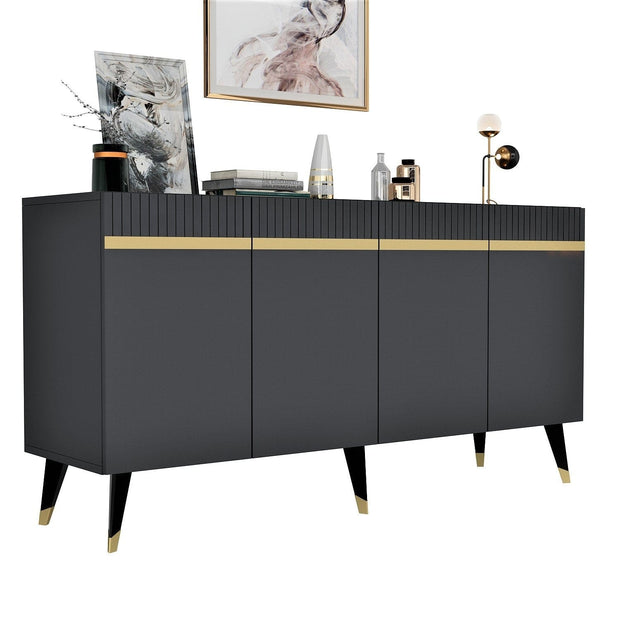 Asir Credenza con 4 ante Defne Antracite