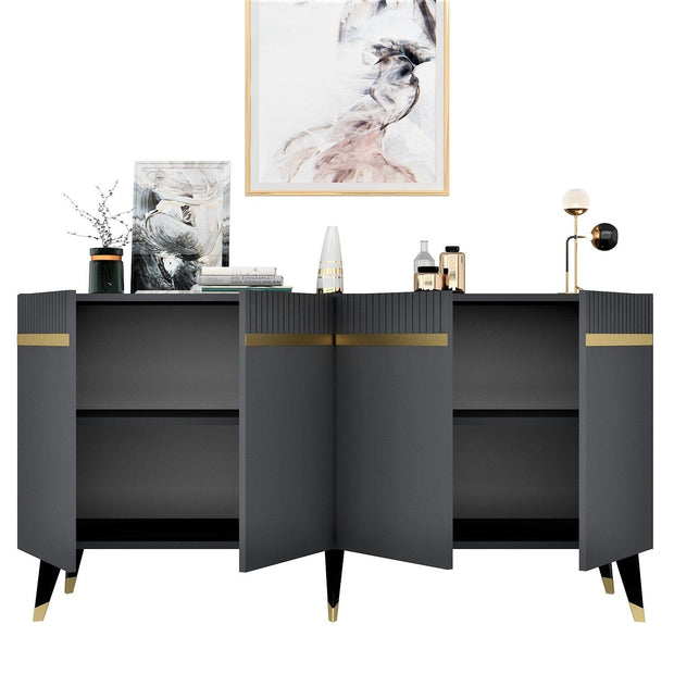 Asir Credenza con 4 ante Defne Antracite