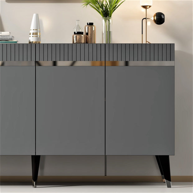 Asir Credenza con 4 ante Defne Antracite