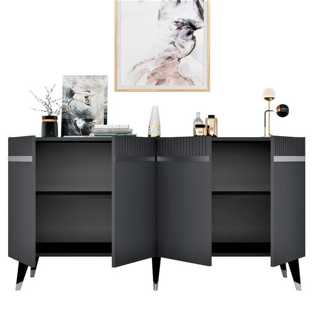 Asir Credenza con 4 ante Defne Antracite