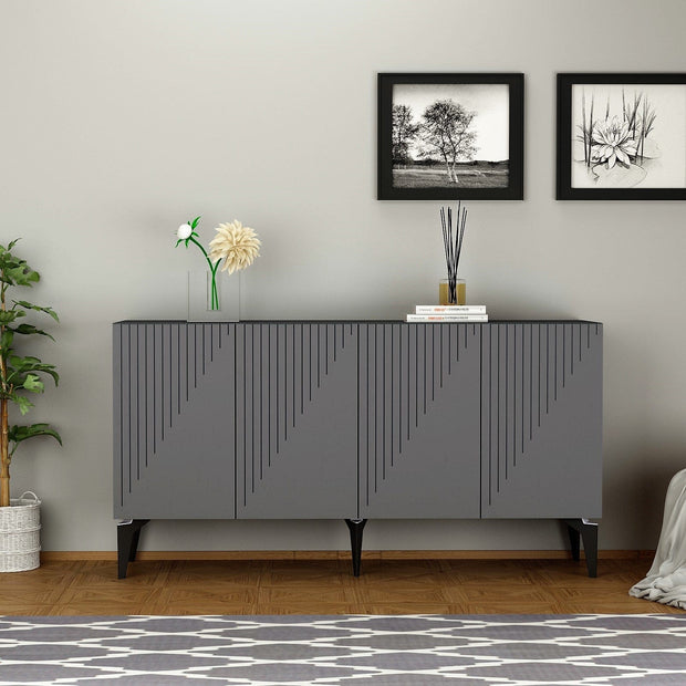 Asir Credenza con 4 ante Draw Antracite