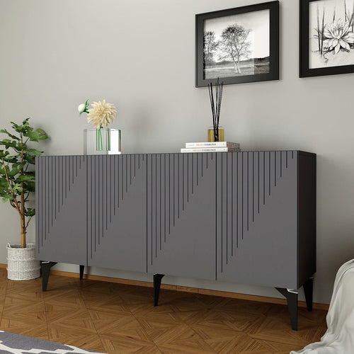 Asir Credenza con 4 ante Draw Antracite