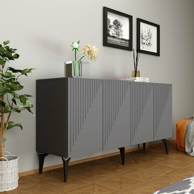 Asir Credenza con 4 ante Draw Antracite