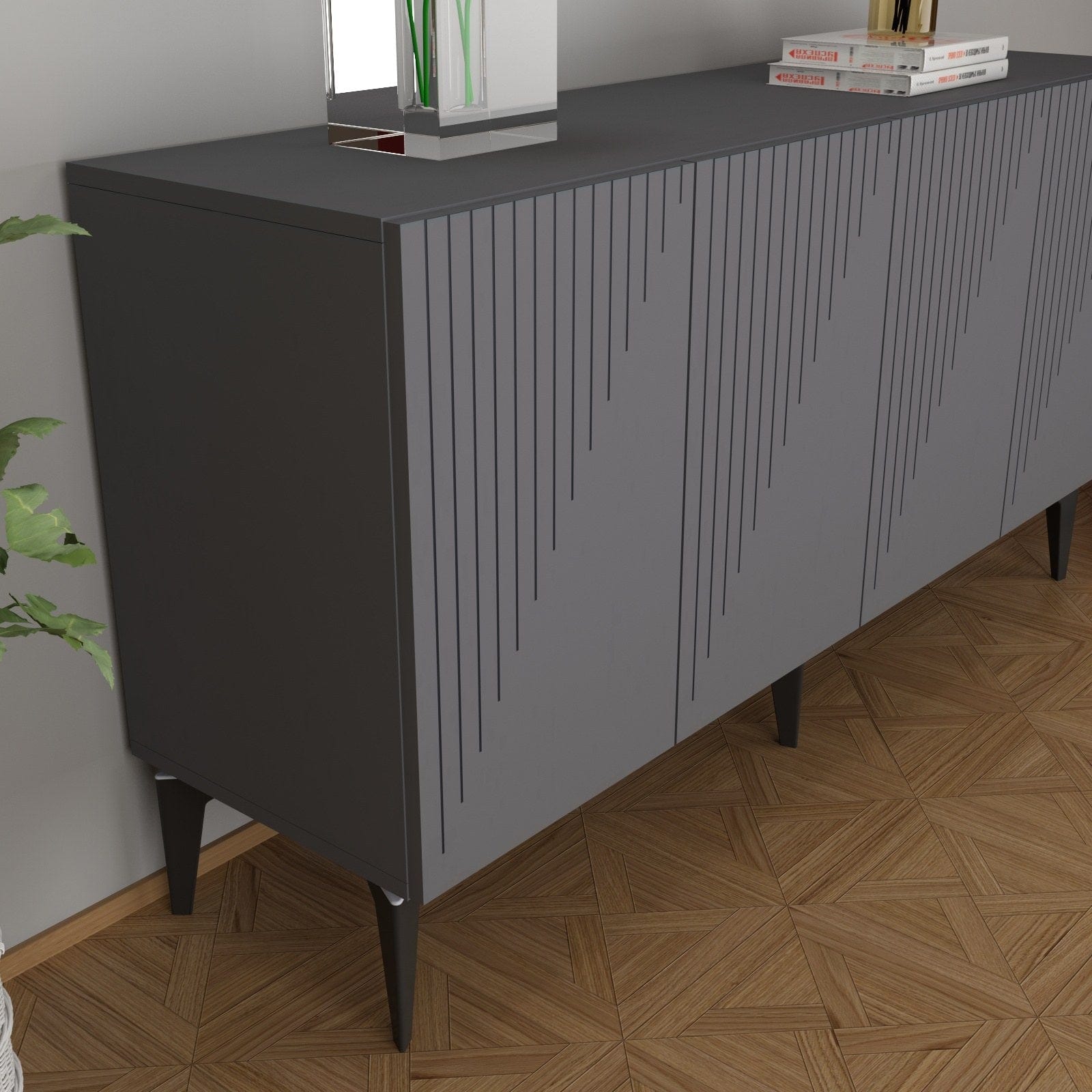 Asir Credenza con 4 ante Draw Antracite