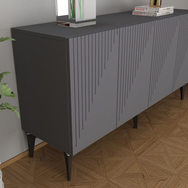 Asir Credenza con 4 ante Draw Antracite