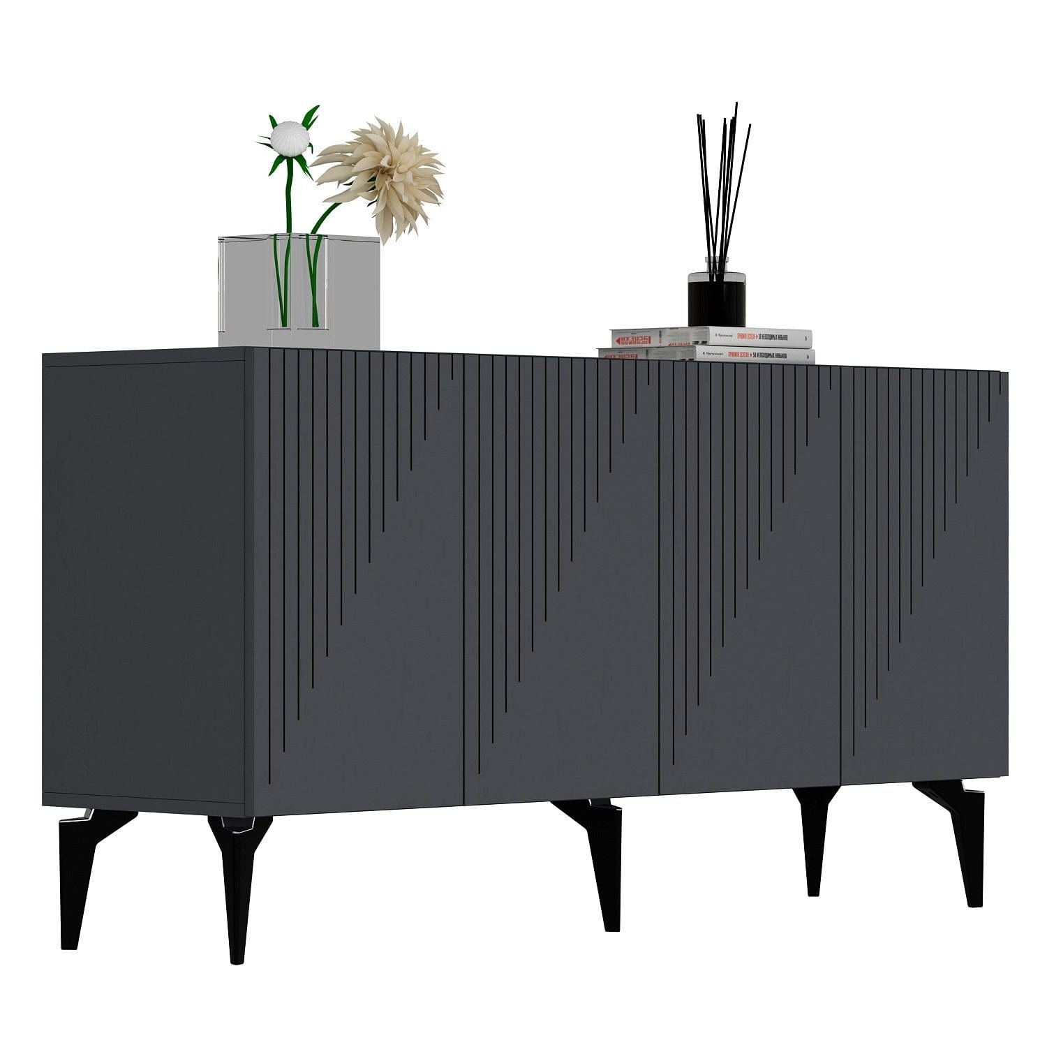 Asir Credenza con 4 ante Draw Antracite
