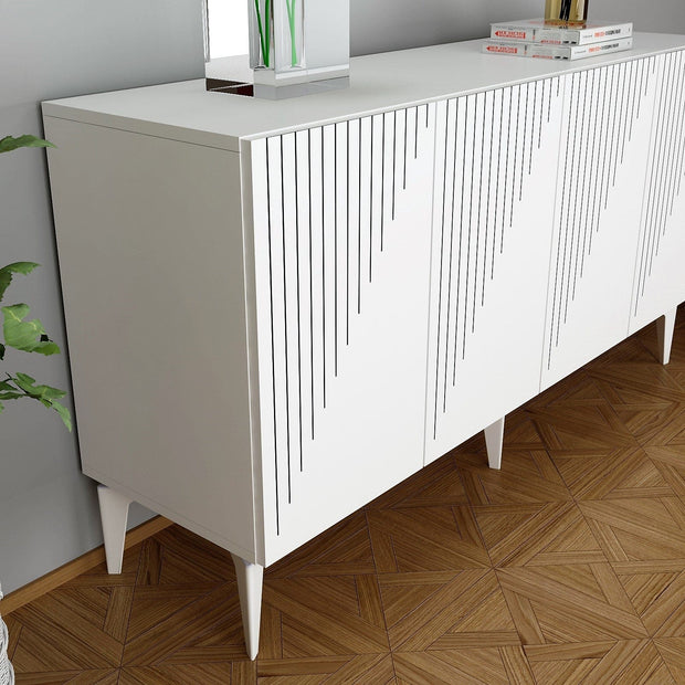 Asir Credenza con 4 ante Draw Bianco
