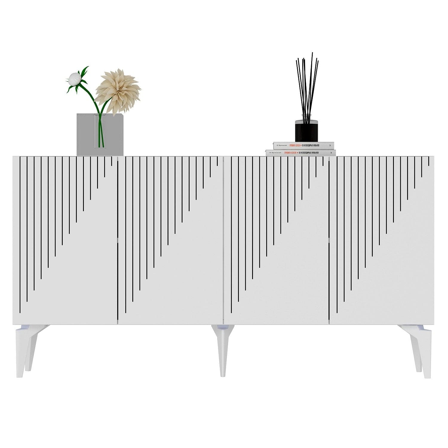 Asir Credenza con 4 ante Draw Bianco