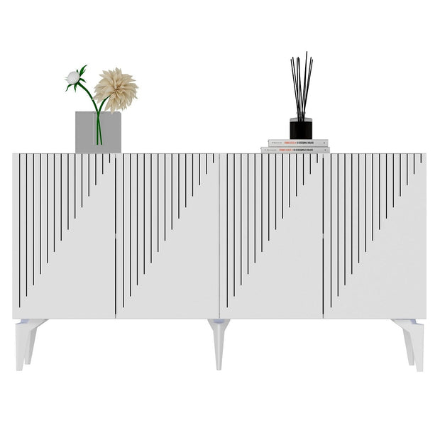 Asir Credenza con 4 ante Draw Bianco