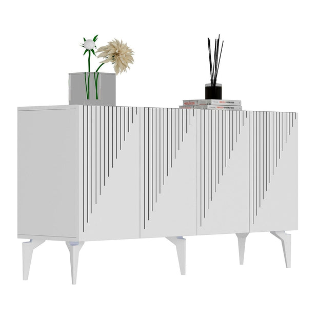 Asir Credenza con 4 ante Draw Bianco