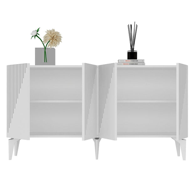 Asir Credenza con 4 ante Draw Bianco