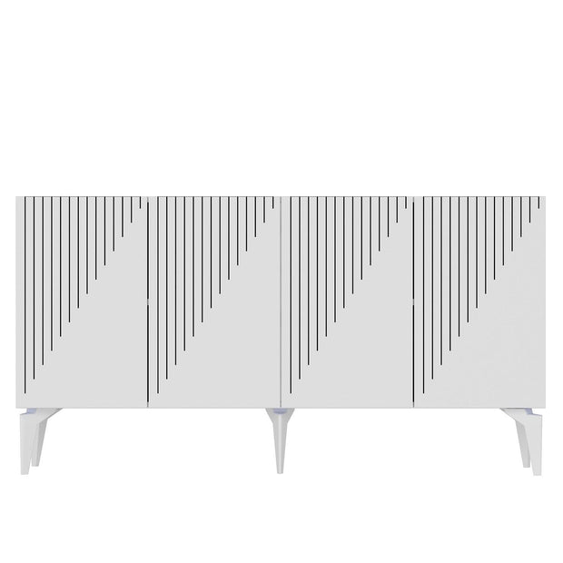 Asir Credenza con 4 ante Draw Bianco