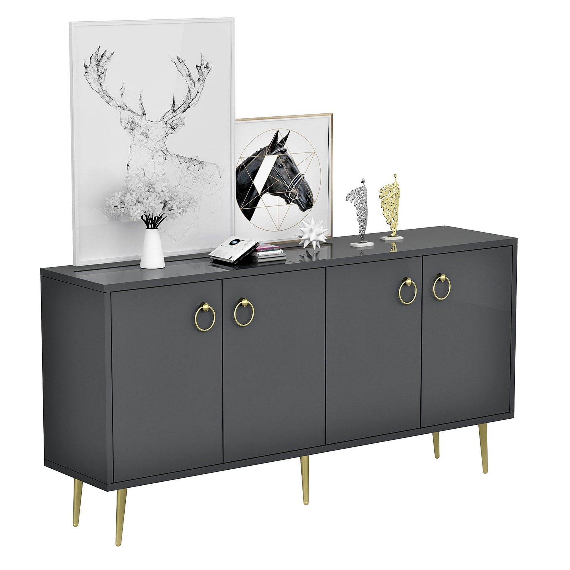 Asir Credenza con 4 ante Drop Antracite