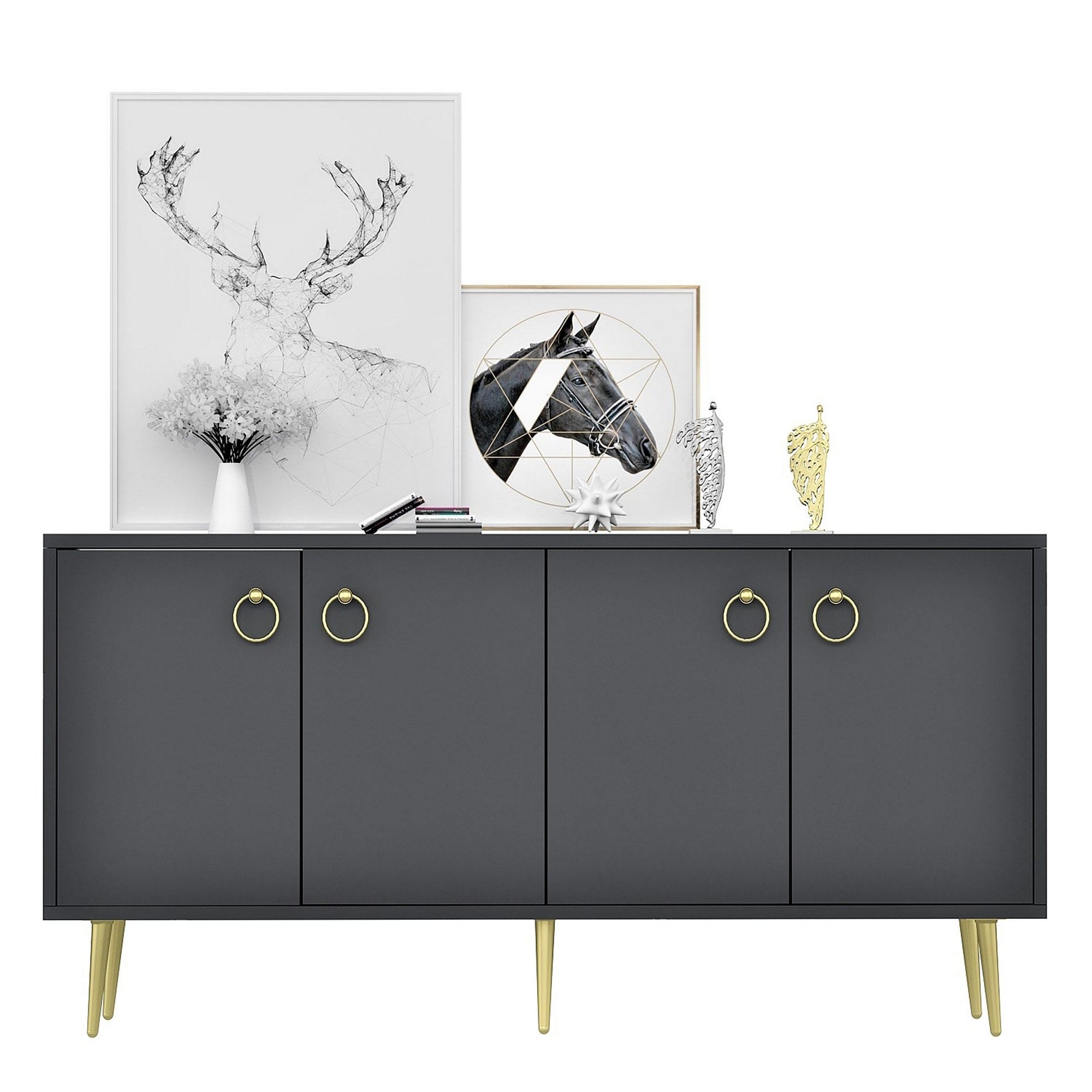 Asir Credenza con 4 ante Drop Antracite