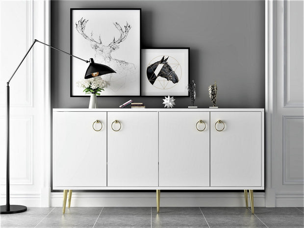 Credenza con 4 ante Drop Bianco