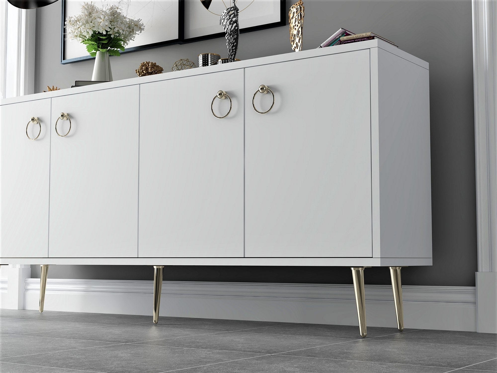 Credenza con 4 ante Drop Bianco (2)