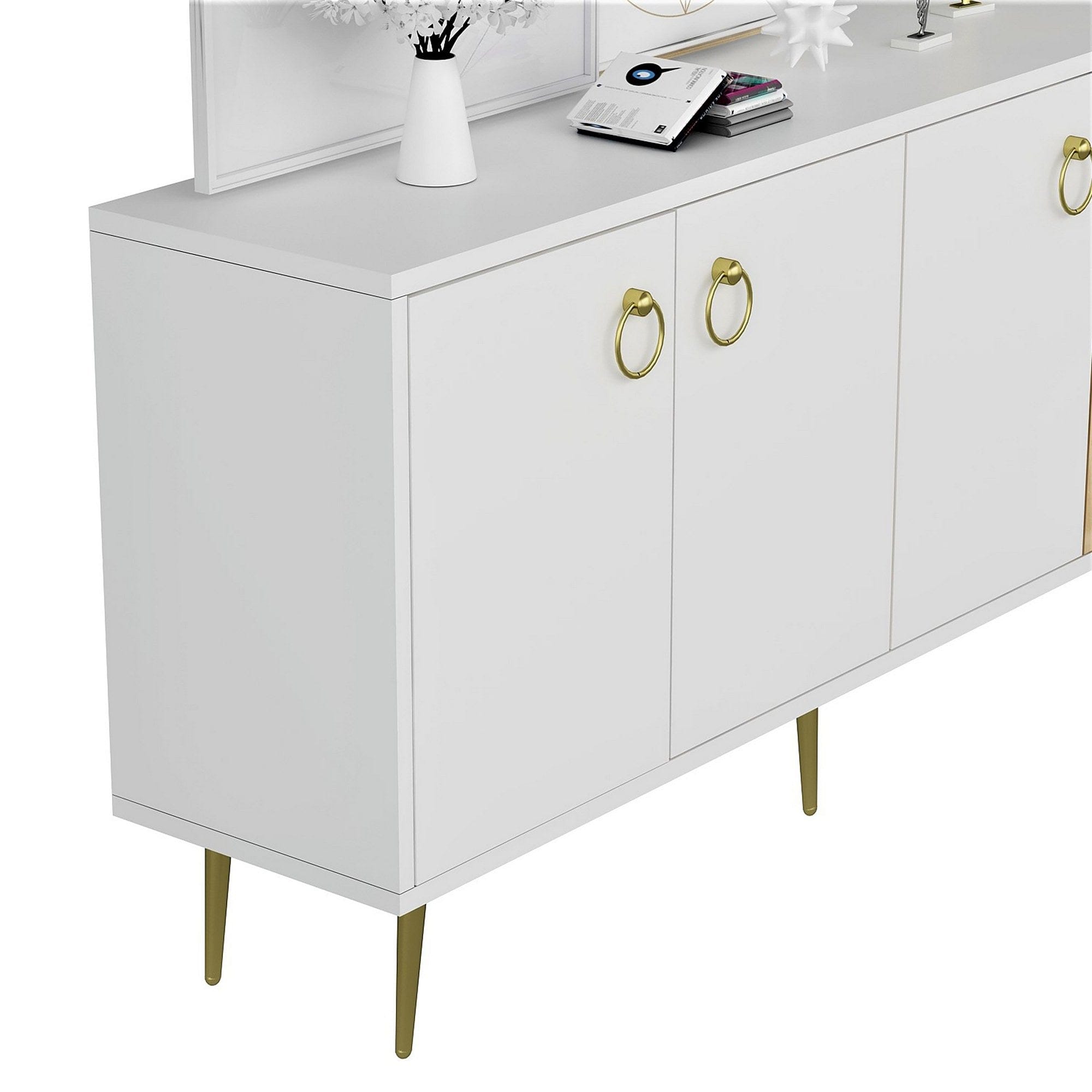 Asir Credenza con 4 ante Drop Bianco