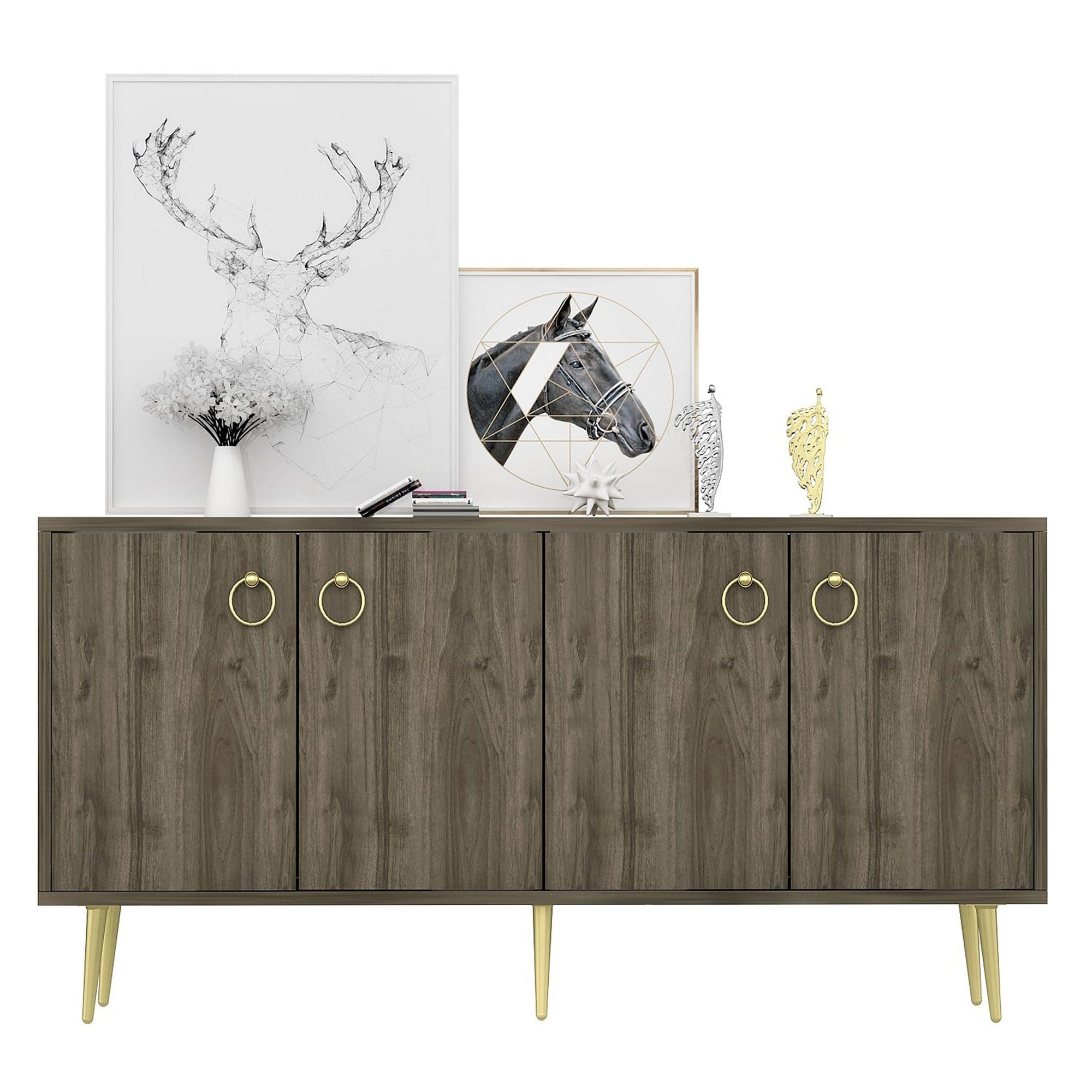 Asir Credenza con 4 ante Drop Noce