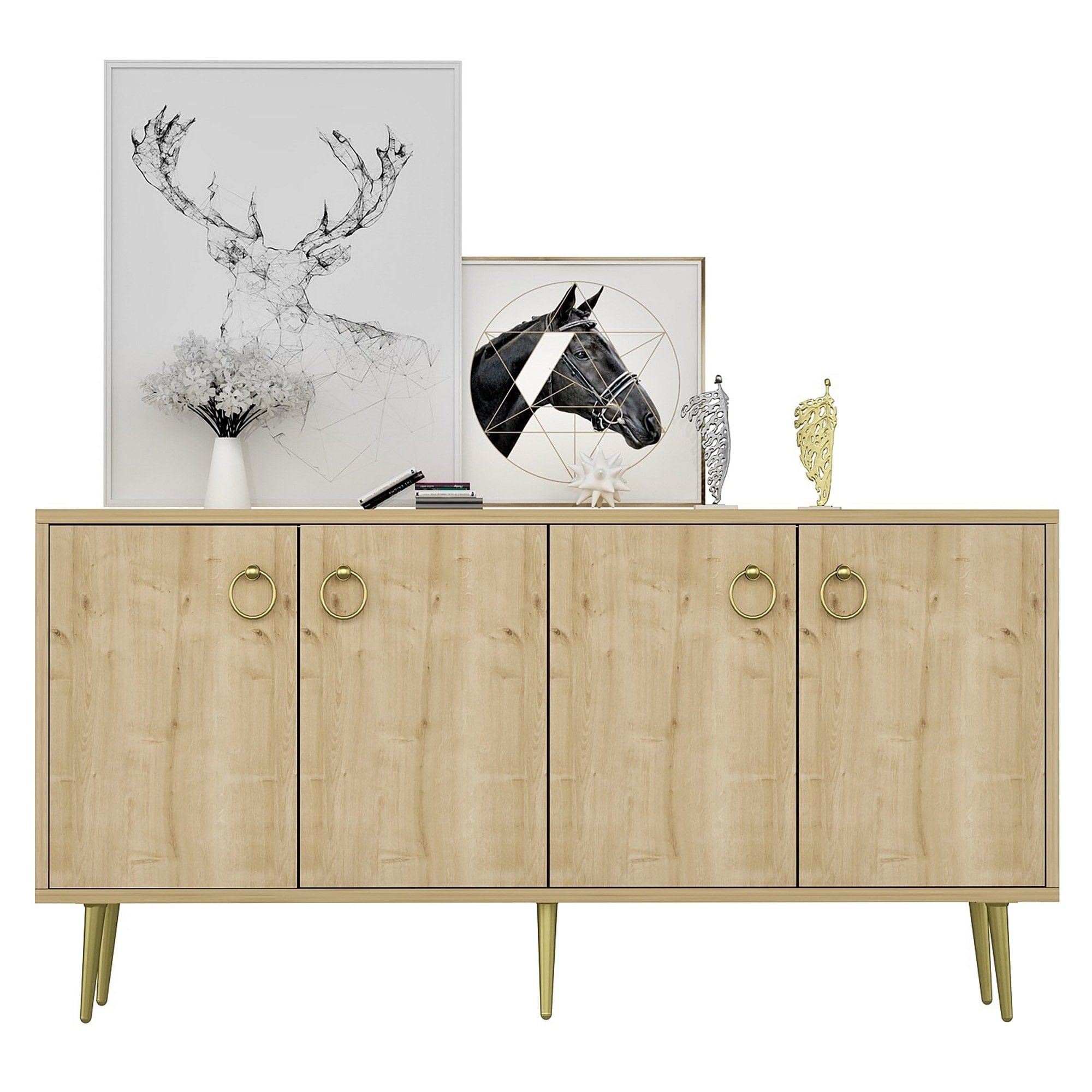 Asir Credenza con 4 ante Drop Quercia