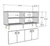 Asir Credenza con 4 ante Drop Quercia