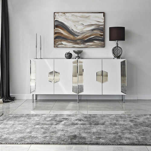 Asir Credenza con 4 ante Dubai Bianco