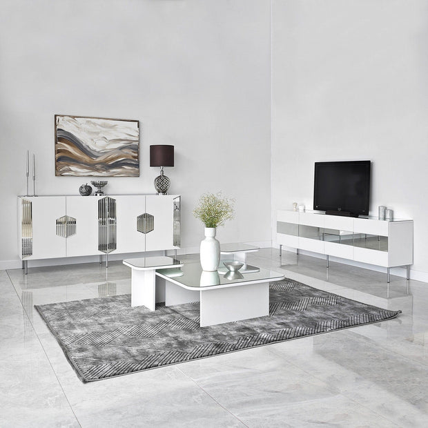 Asir Credenza con 4 ante Dubai Bianco