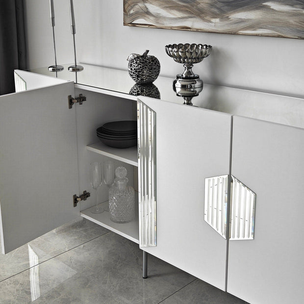 Asir Credenza con 4 ante Dubai Bianco