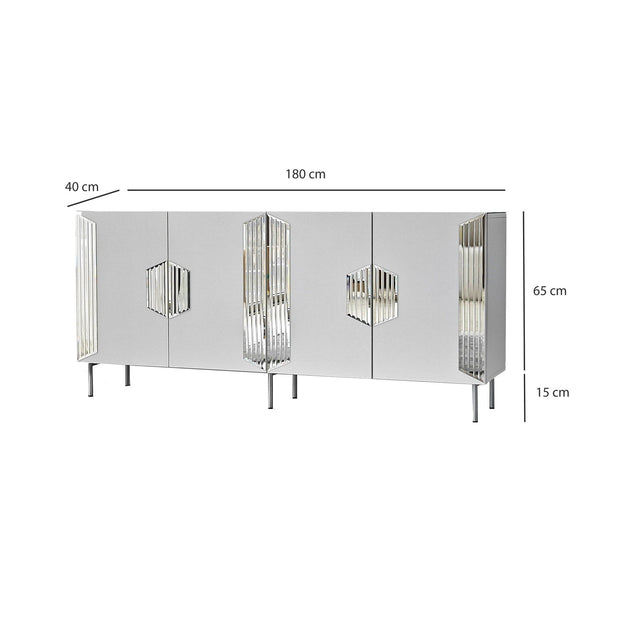 Asir Credenza con 4 ante Dubai Bianco