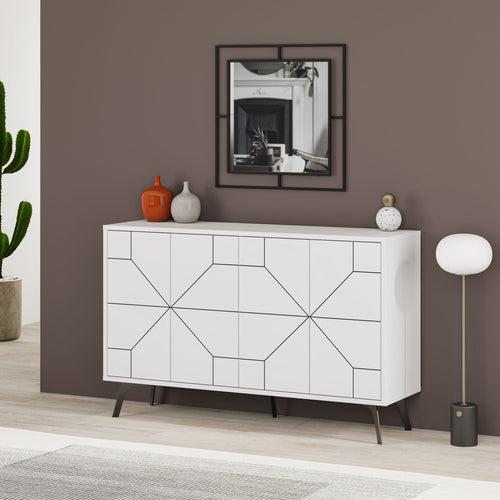 Asir Credenza con 4 ante Dune Bianco