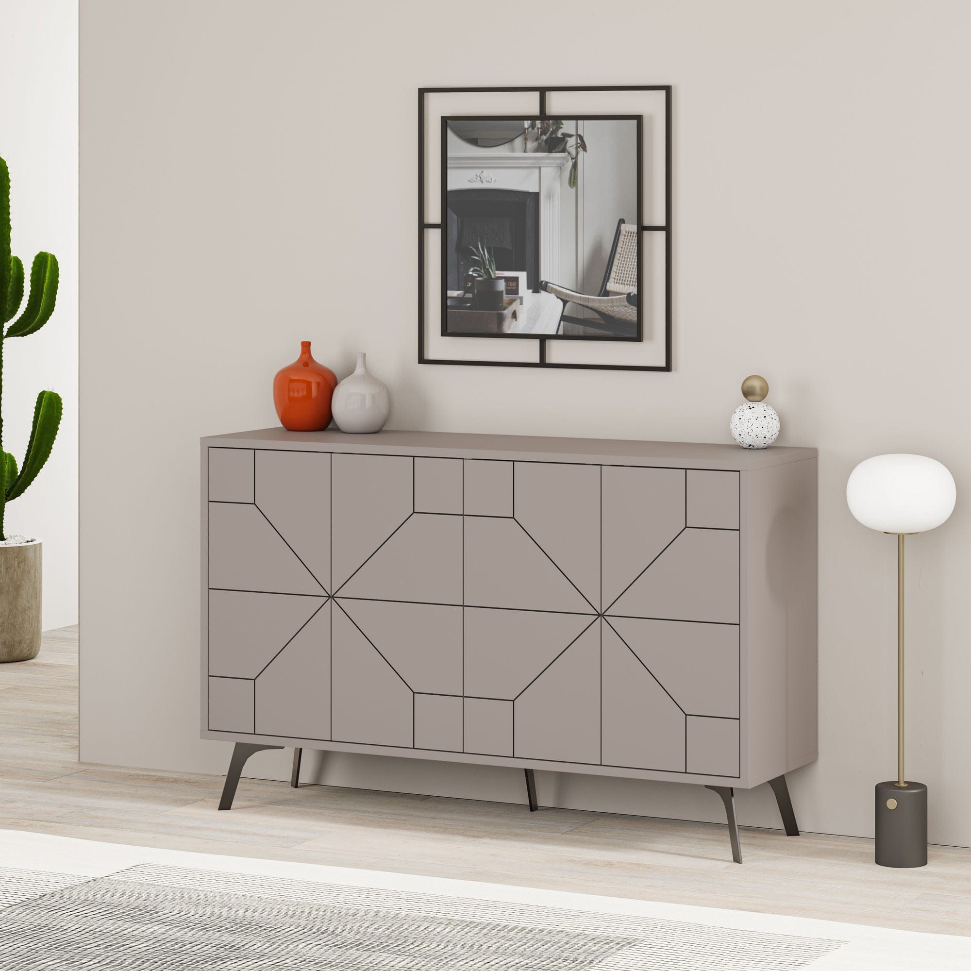Asir Credenza con 4 ante Dune Cappuccino