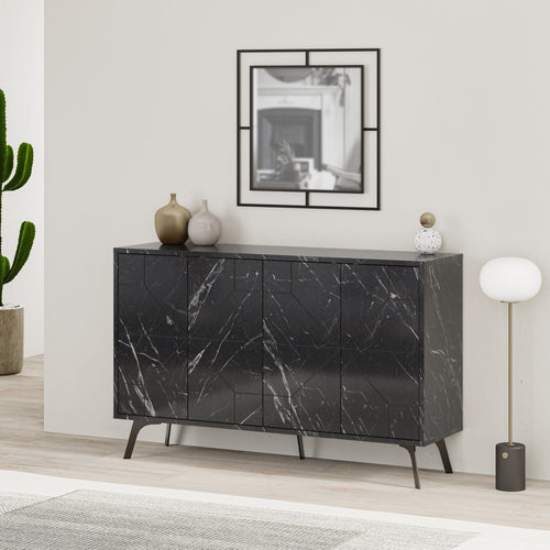 Asir Credenza con 4 ante Dune Nero