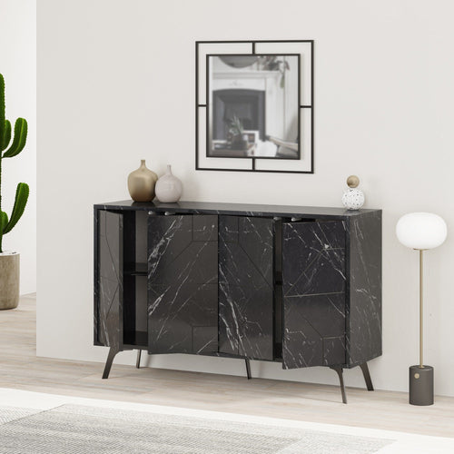 Asir Credenza con 4 ante Dune Nero
