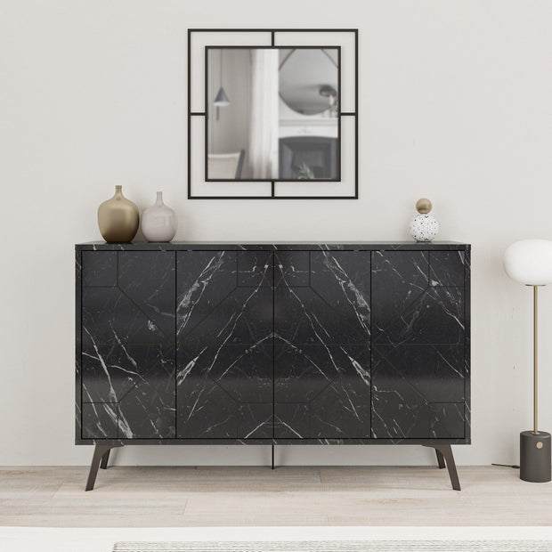 Asir Credenza con 4 ante Dune Nero